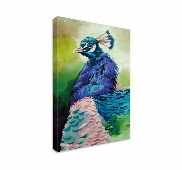 Tableau oiseaux portrait de paon majestueux - TenStickers