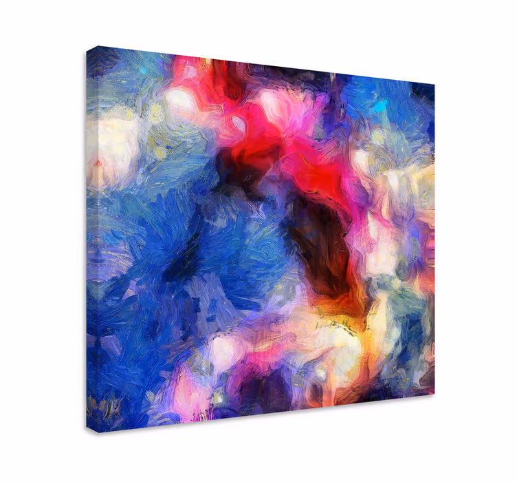 Tableau abstrait formes fluides vibrantes - TenStickers