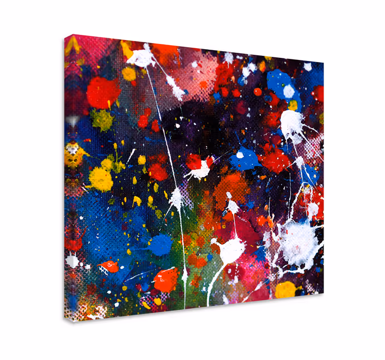 Tableau abstrait motifs éclaboussures colorées - TenStickers