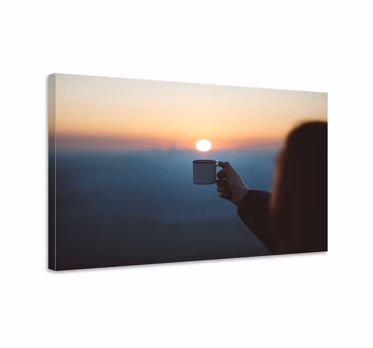 Tableau personnage avec tasse en main - TenStickers