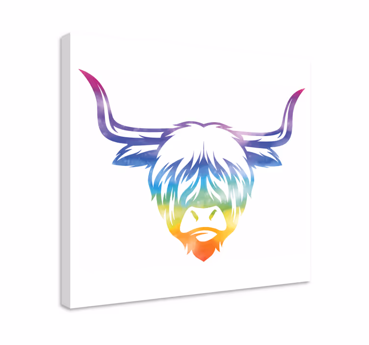 Tableau animaux vache des highlands colorée - TenStickers