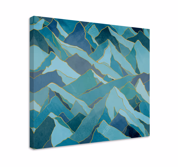 Tableau paysages sommets de montagnes abstraits - TenStickers