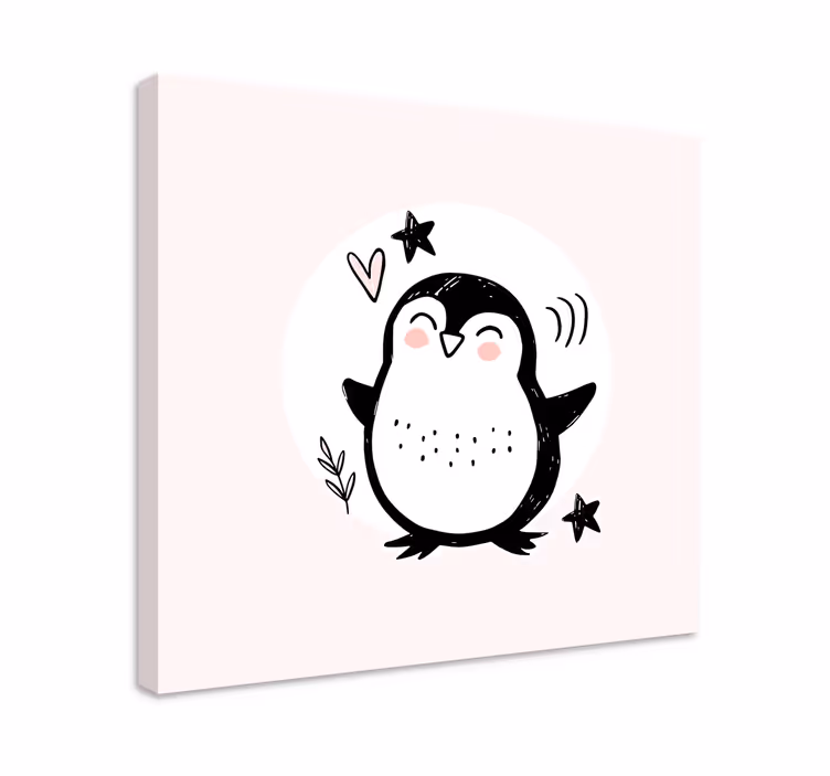 Tableau chambre bébé Doodle mignon bébé pingouin dessiné - TenStickers