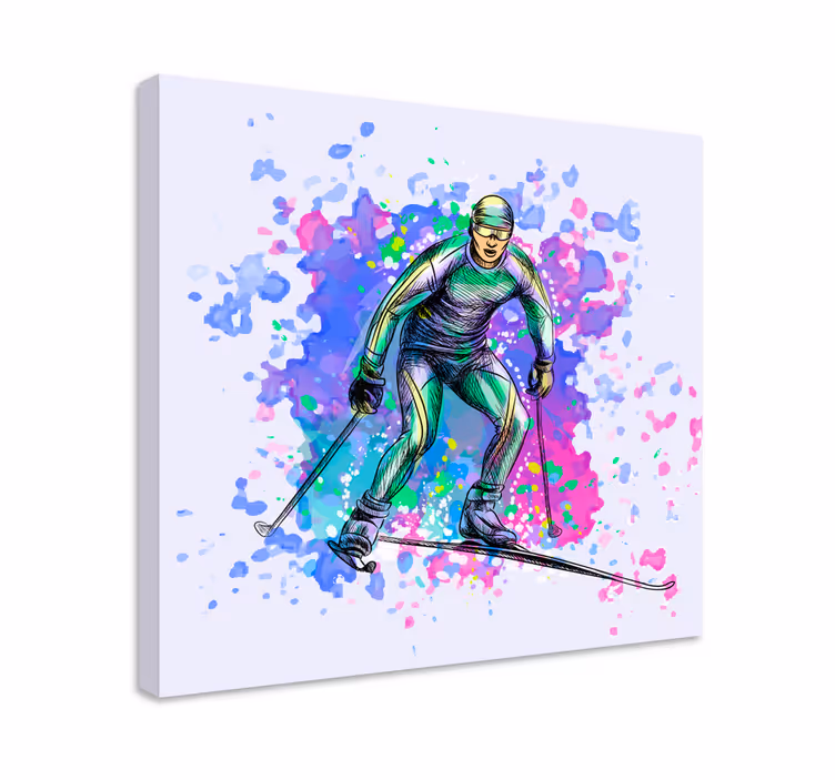Tableau sports scène d'action en ski - TenStickers