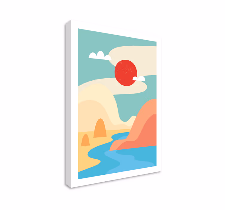 Tableau paysages scène de nature abstraite - TenStickers