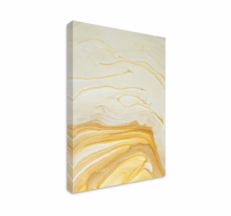 Tableau abstrait vagues dorées douces - TenStickers