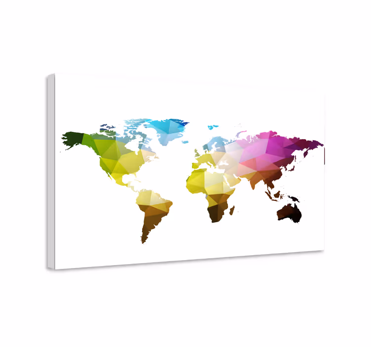 Tableau carte du monde carte du monde géométrique - TenStickers