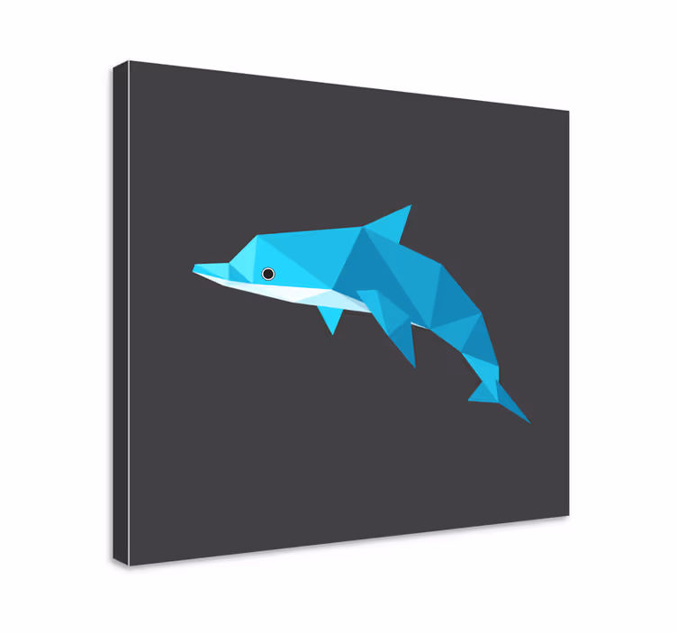 Tableau poissons portrait de dauphin stylisé - TenStickers