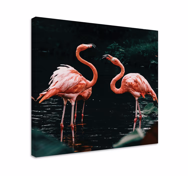 Tableau oiseaux flamants au crépuscule - TenStickers