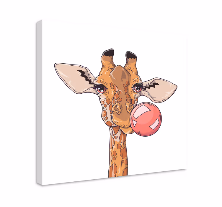 Tableau animaux girafe avec bulle - TenStickers