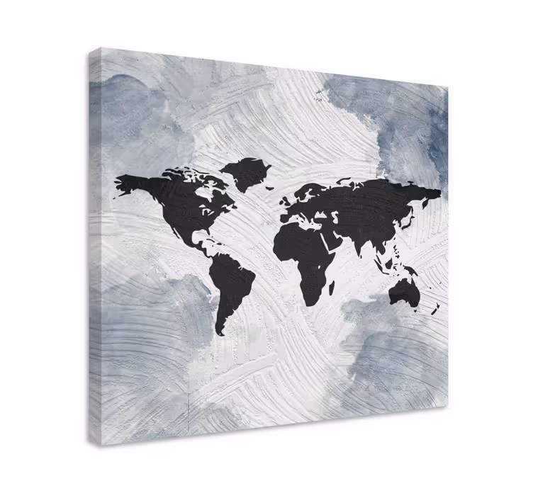 Tableau carte du monde contour global moderne - TenStickers