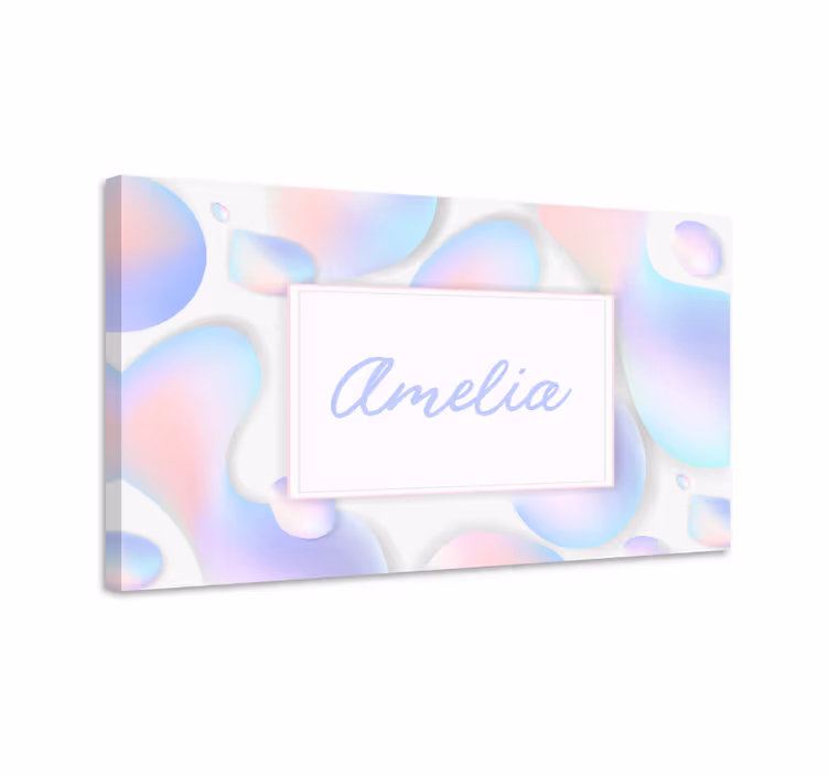 Tableau paysages bulles colorées avec nom - TenStickers