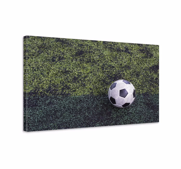 Tableau sports ballon de football sur herbe - TenStickers