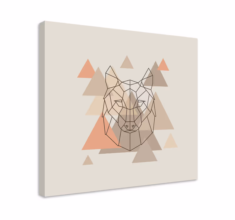 Tableau de personne tête de loup géométrique - TenStickers