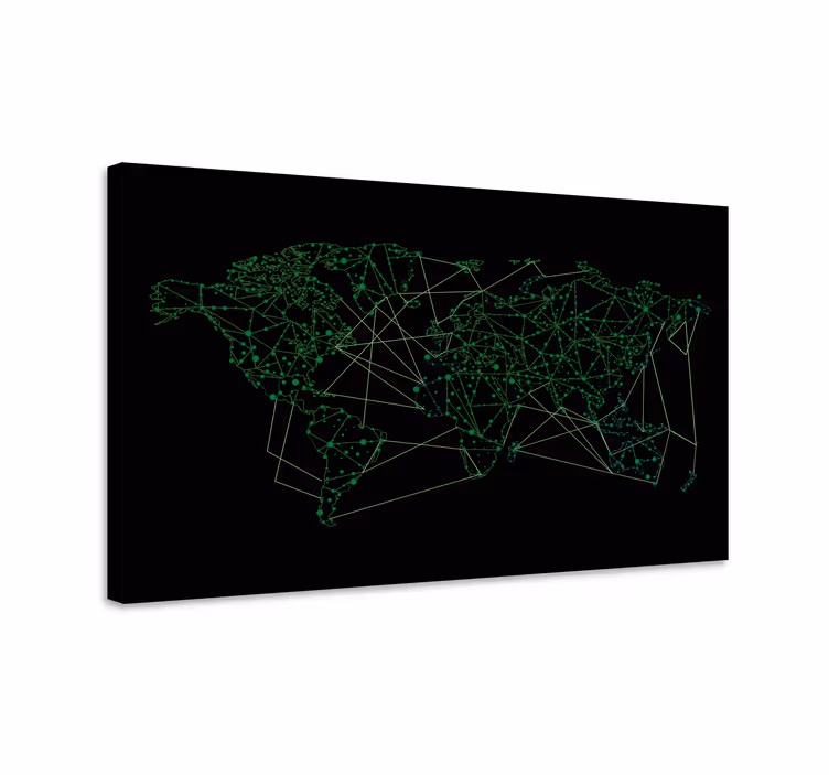 Tableau carte du monde carte de connectivité réseau - TenStickers