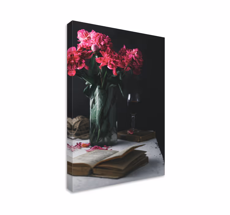 Tableau Verre à vin et vase - TenStickers