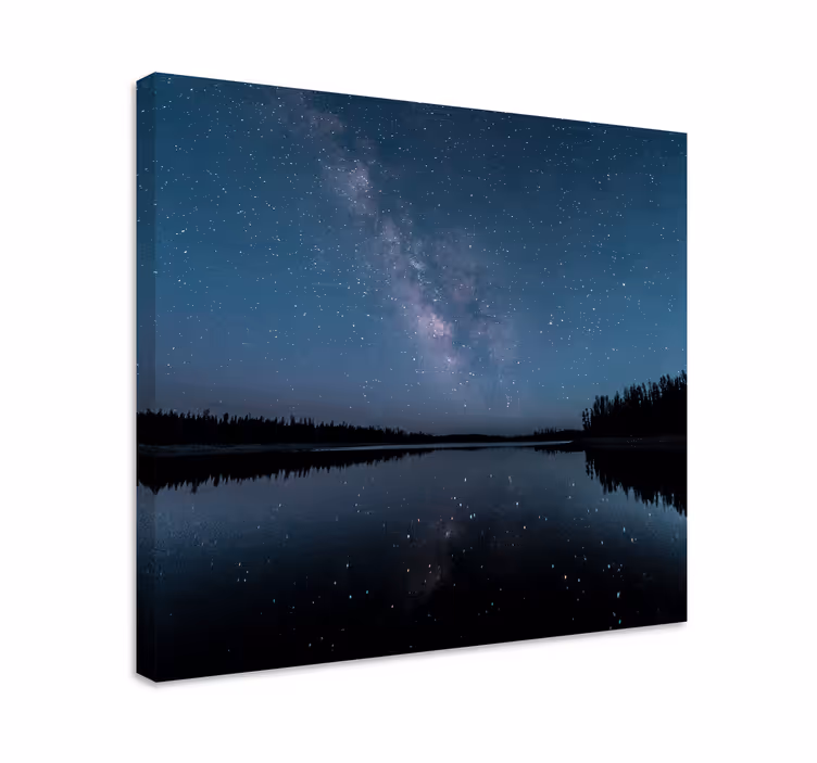 Tableau paysages nuit étoilée réfléchie - TenStickers