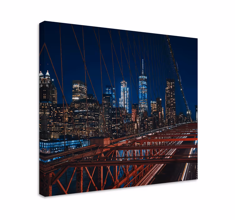 Tableau villes et pays vue sur le pont de brooklyn - TenStickers
