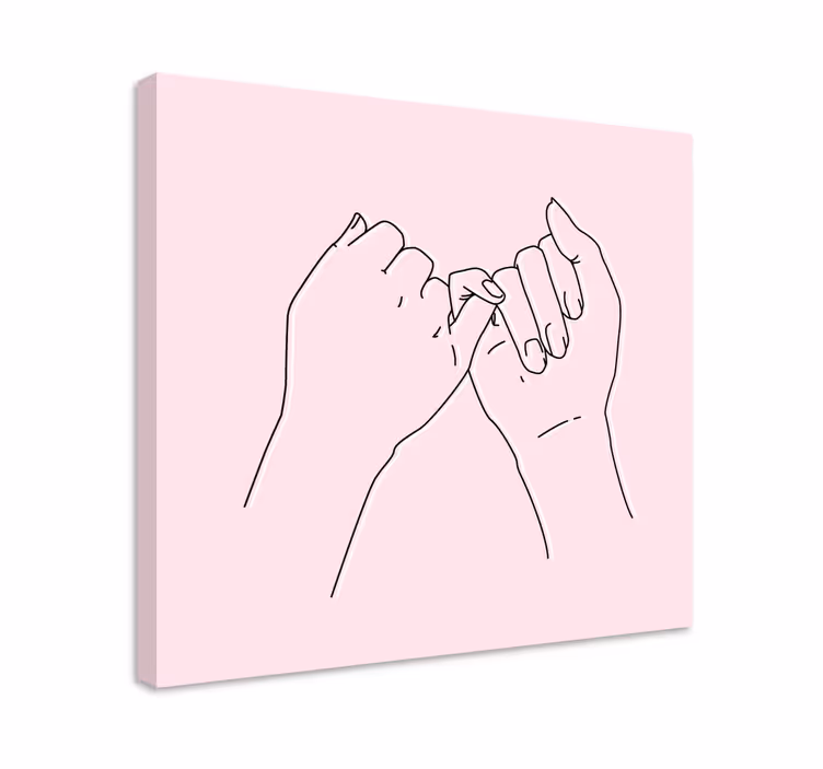 Tableau personnage geste de promesse du petit doigt - TenStickers