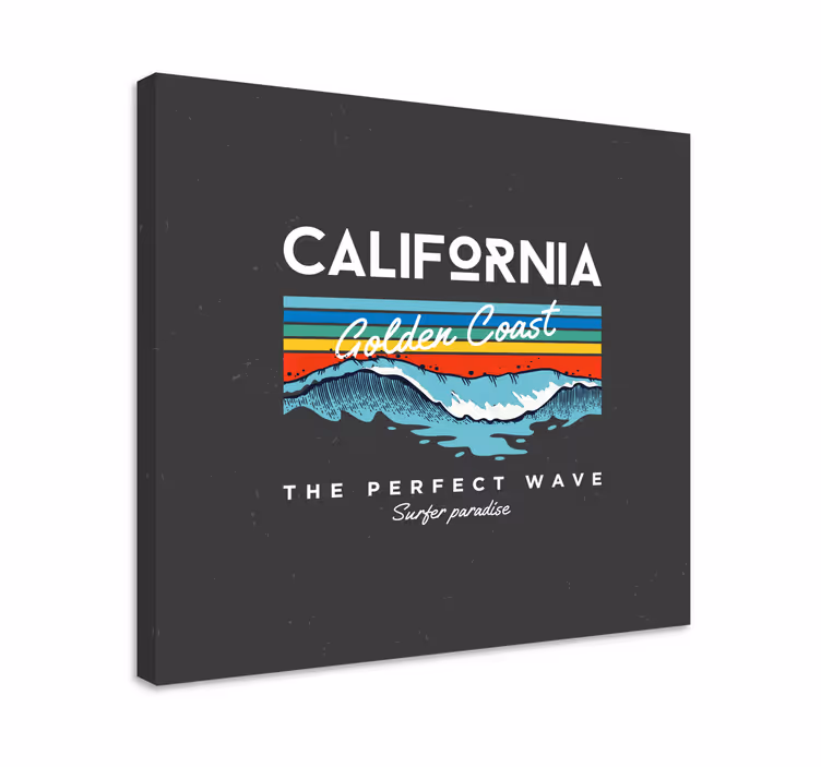 Tableau villes et pays vagues de surfeurs en californie - TenStickers