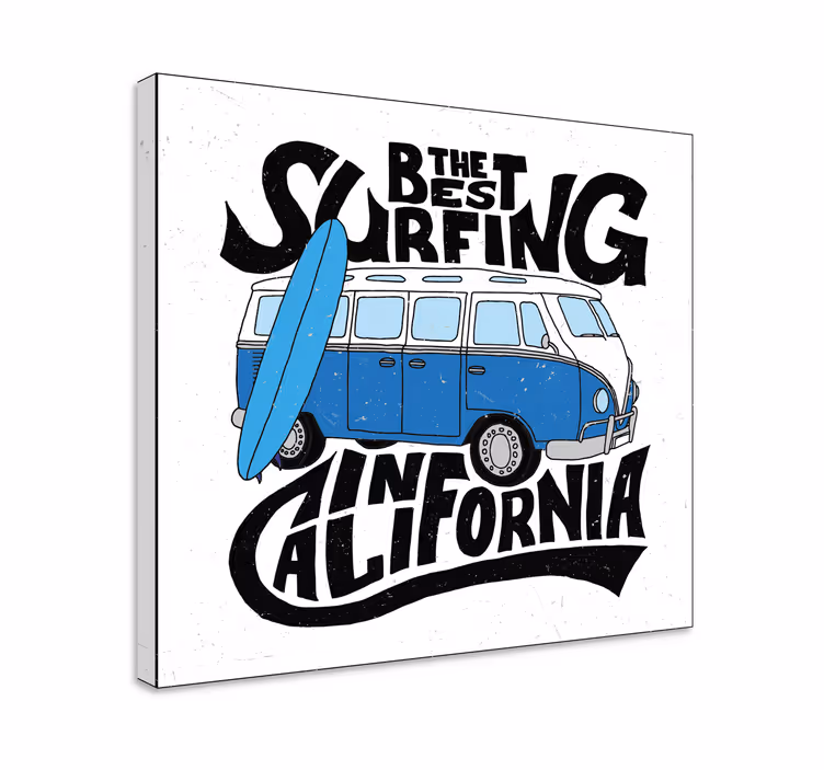 Tableau sports surf california van - TenStickers