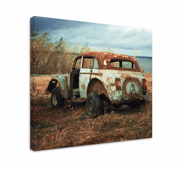 Tableau vintage voiture classique rouillée - TenStickers
