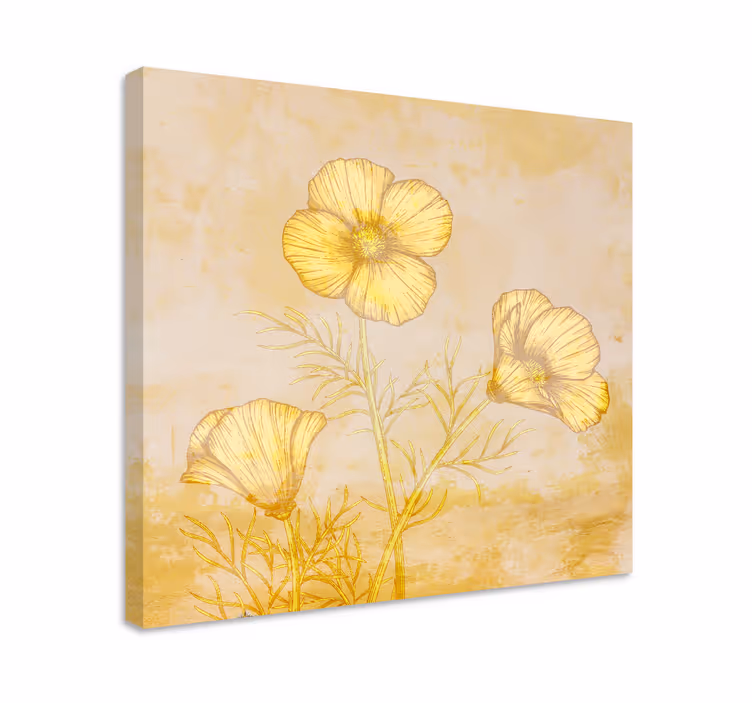 Tableau fleurs et plantes composition Éclat doré - TenStickers
