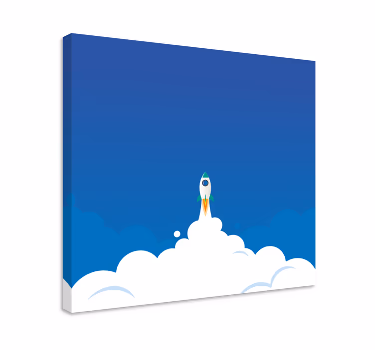 Tableau dinosaures aventure de lancement de fusée - TenStickers
