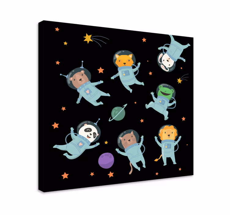 Tableau animaux aventure cosmique des animaux - TenStickers