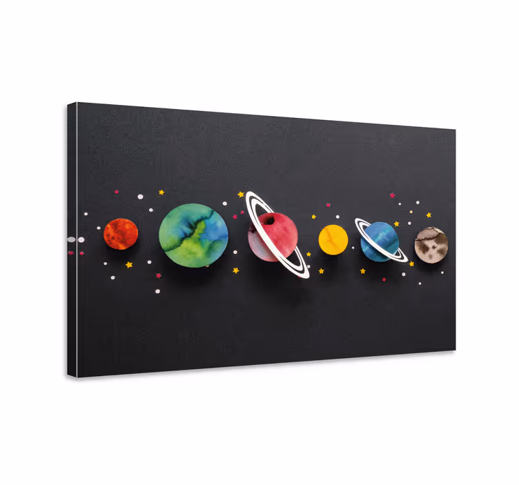 Tableau dinosaures système planétaire espace - TenStickers