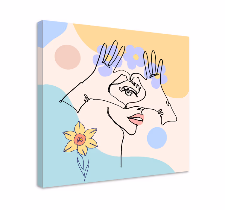 Tableau art dessin abstrait à la main - TenStickers