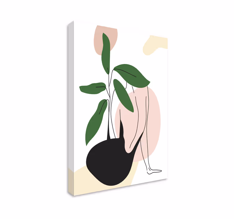 Tableau abstrait femme plante - TenStickers