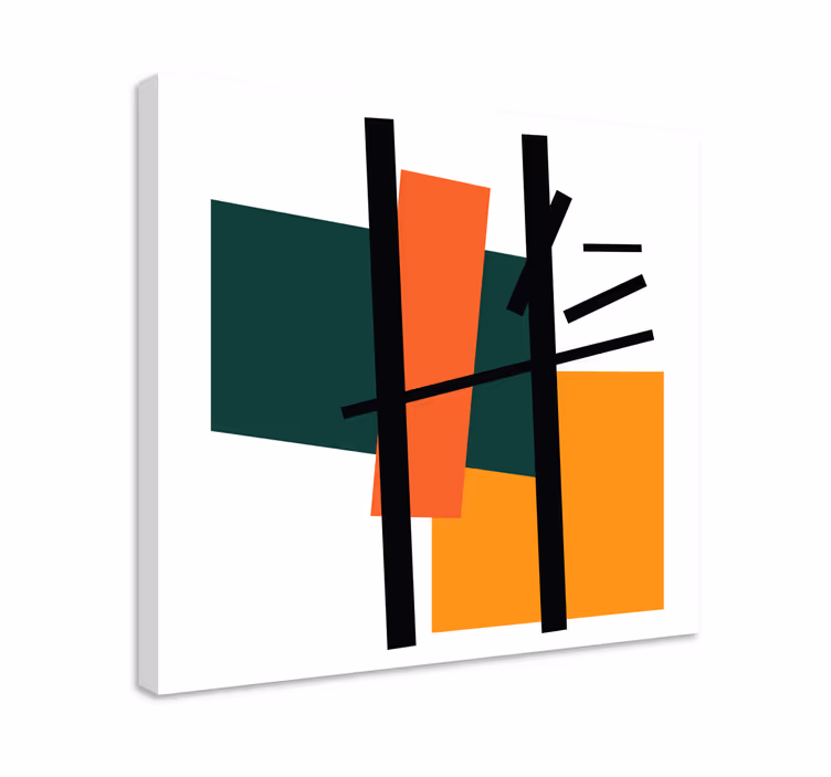 Tableau géométrique arrangement de formes abstraites - TenStickers