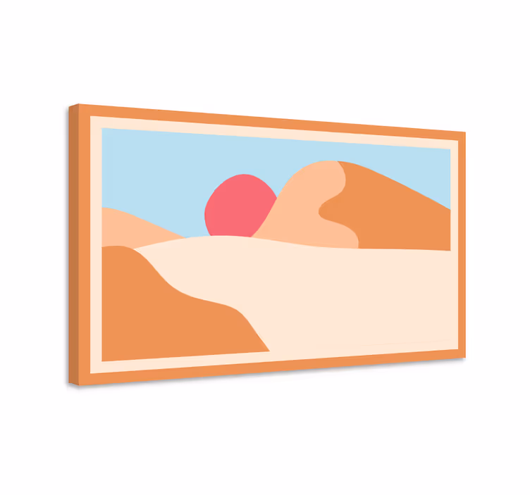 Tableau abstrait scène de désert stylisée - TenStickers
