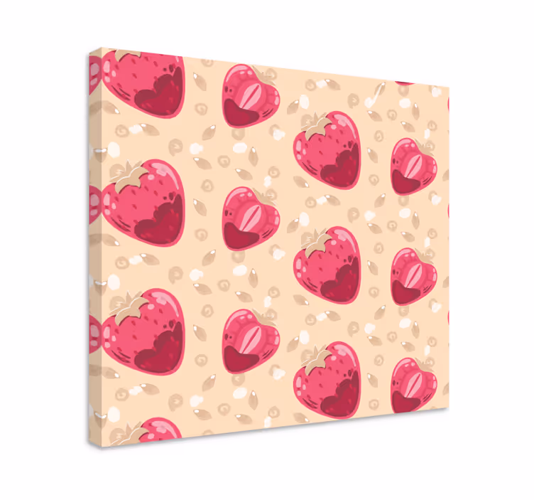 Tableau fruits motif cœur fraise - TenStickers