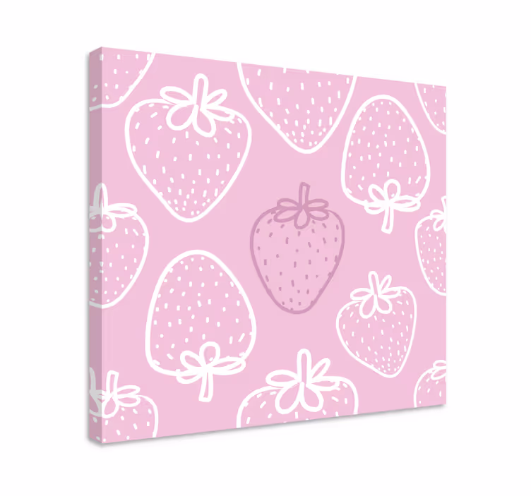 Tableau fruits motif fraise ludique - TenStickers