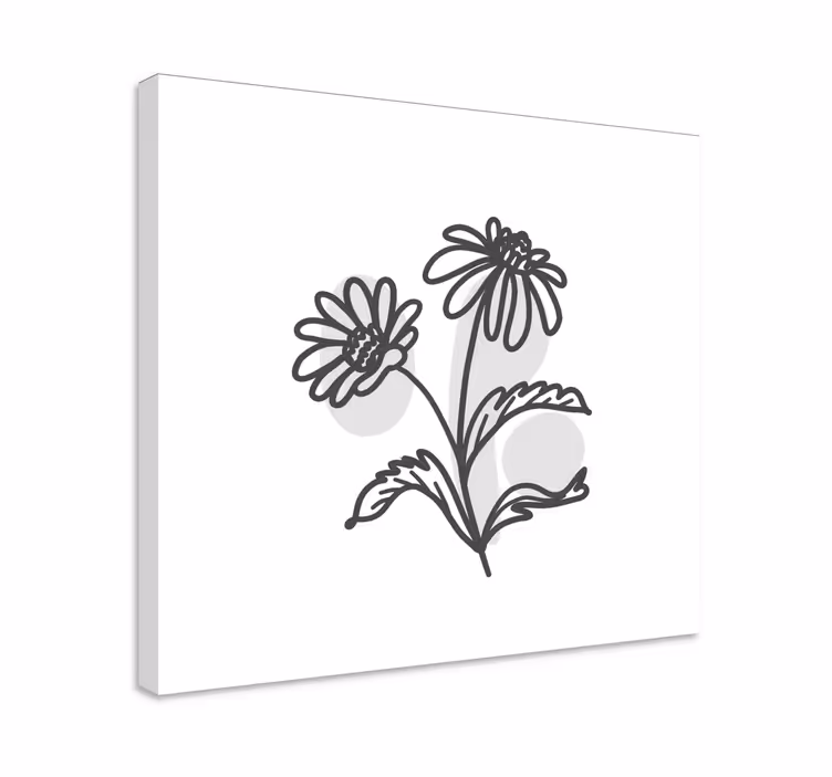 Tableau fleurs et plantes art linéaire fleurs - TenStickers