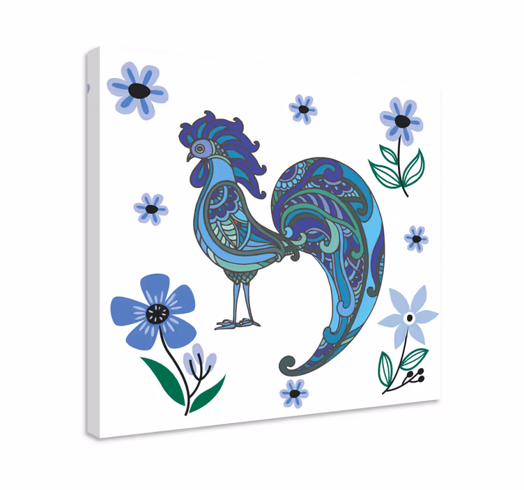 Tableau animaux sculpture de coq coloré - TenStickers