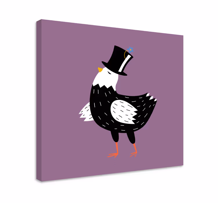 Tableau oiseaux élégant avec chapeau - TenStickers