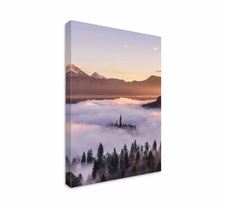 Tableau paysages château de montagne enchanteur - TenStickers
