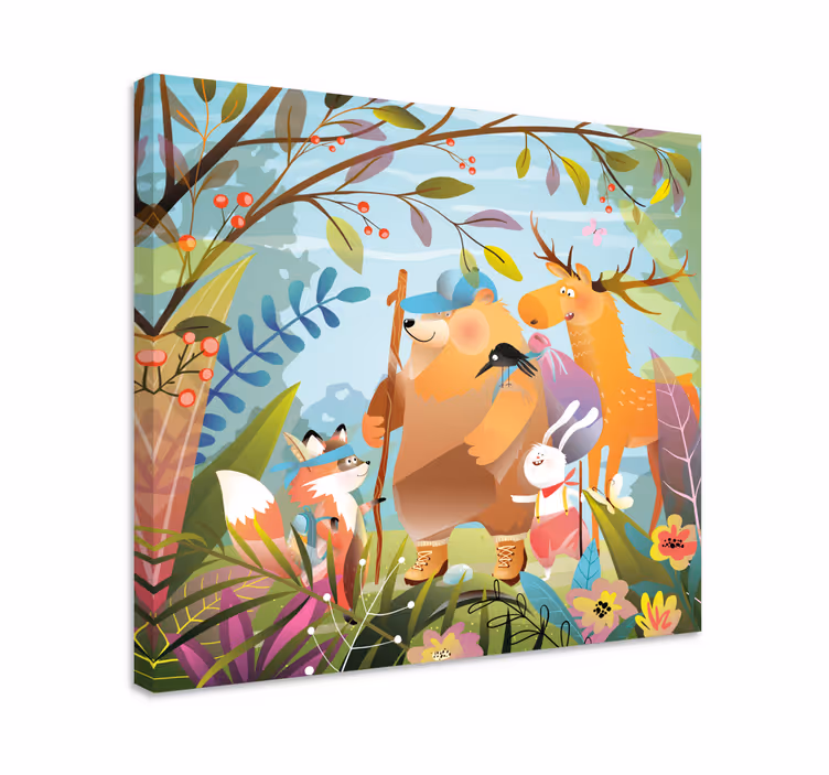 Tableau animaux aventure des amis de la forêt - TenStickers