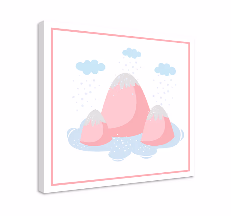 Tableau élégant paysage de montagnes roses - TenStickers