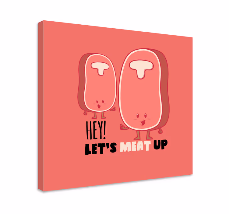 Tableau rencontrons-nous autour de la viande - TenStickers