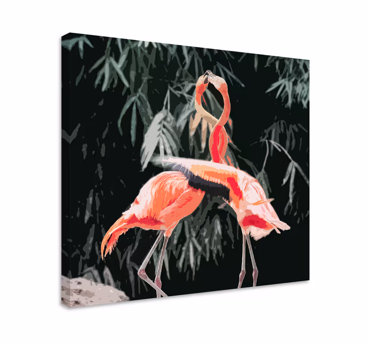 Tableau oiseaux flamants roses - TenStickers