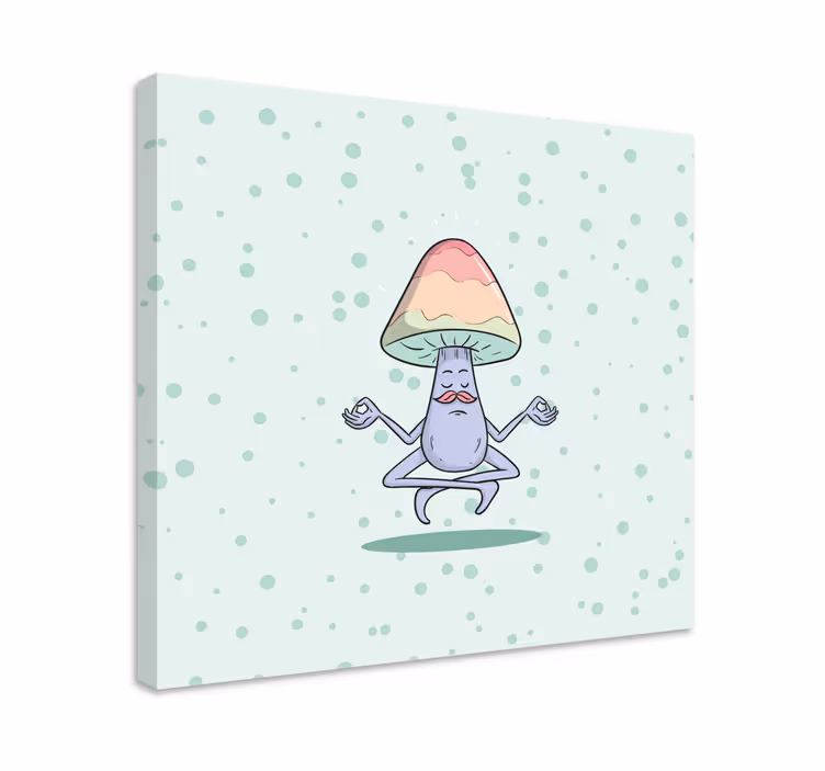 Tableau texte champignon méditant - TenStickers