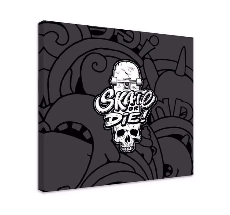 Tableau sports design crâne de skateboard - TenStickers