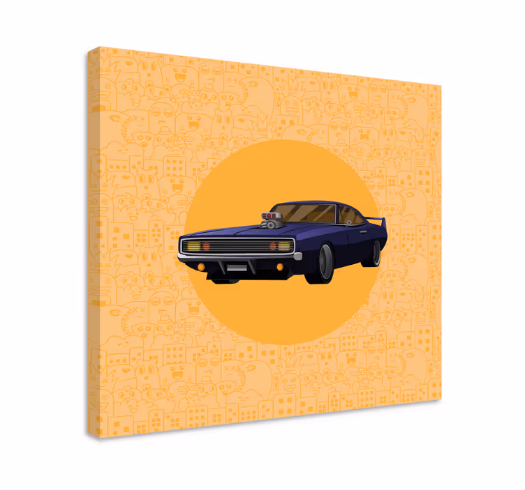 Cadre jeux vidéo voiture de muscle classique - TenStickers
