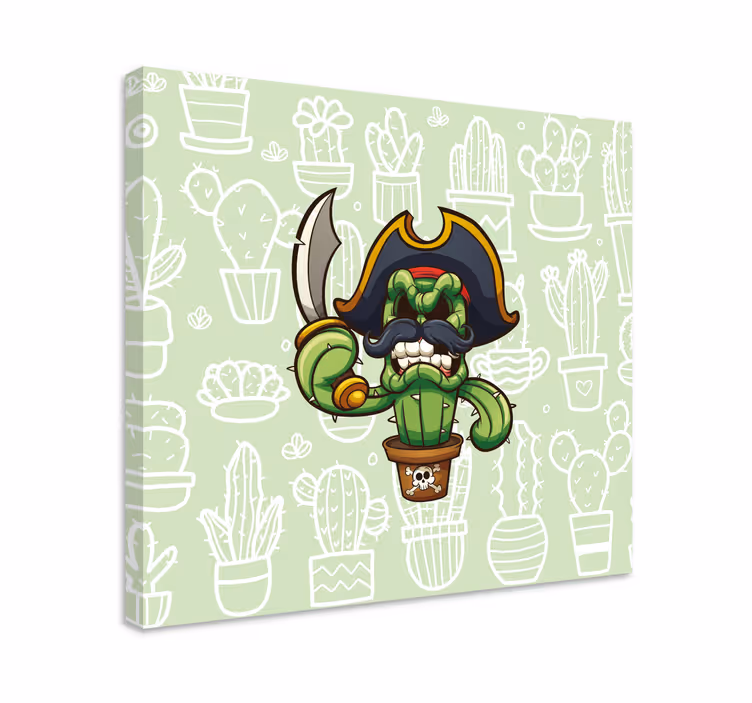 Tableau plantes cactus pirate personnage - TenStickers