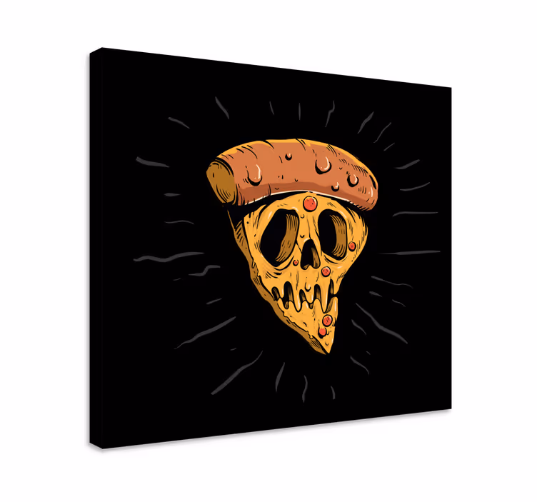 Tableau texte tranche de pizza en forme de crâne - TenStickers
