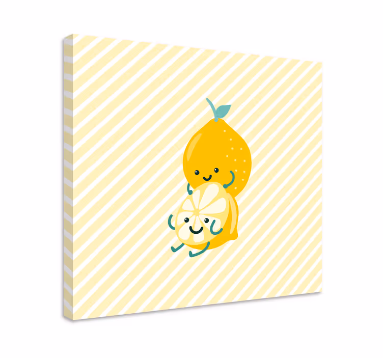 Tableau fruits citronnettes adorables enlacées - TenStickers